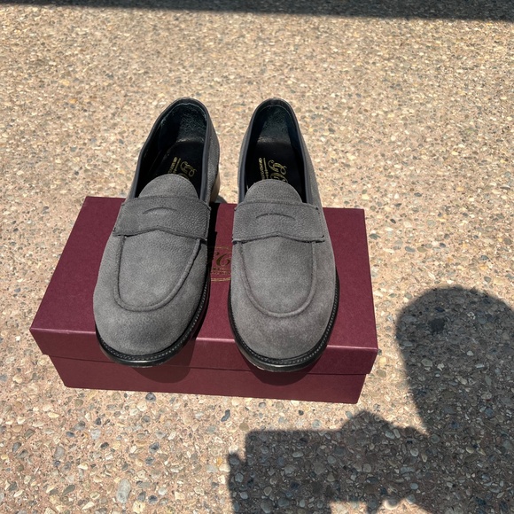 George Cleverley Nicholas Pebble-Grain Nubuck Loafers - Picture 3 of 10